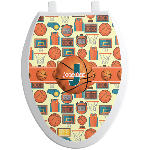 Custom Basketball Toilet Seat Decal - Elongated (Personalized)