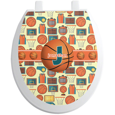 Basketball Toilet Seat Decal - Round (Personalized)