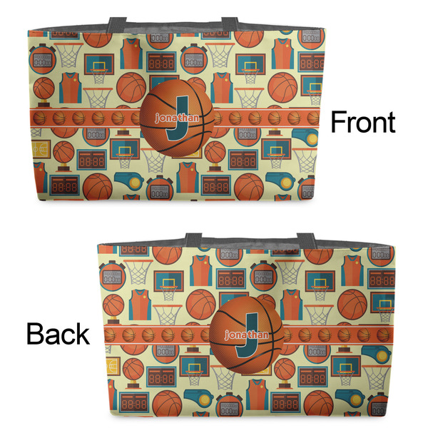 Basketball Tote w/Black Handles - Front & Back Views