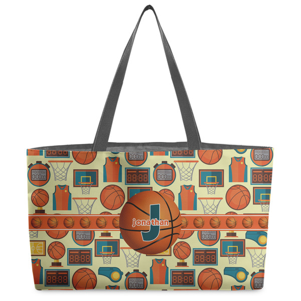 Custom Basketball Beach Totes Bag - w/ Black Handles (Personalized)