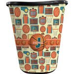 Basketball Waste Basket - Single Sided (Black) (Personalized)