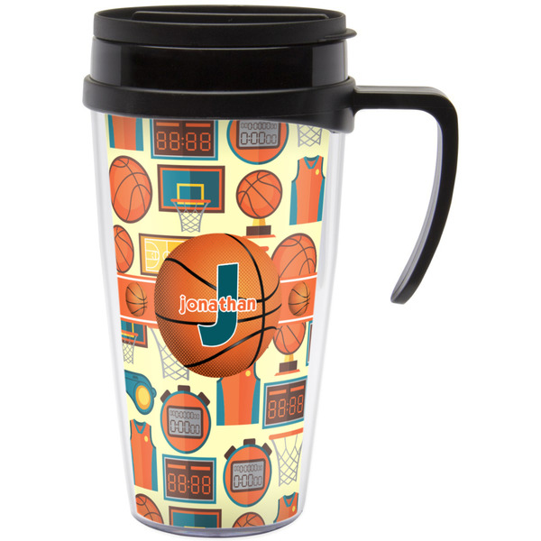 Custom Basketball Acrylic Travel Mug with Handle (Personalized)