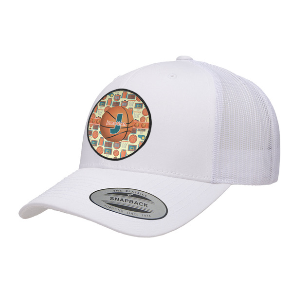 Custom Basketball Trucker Hat - White (Personalized)