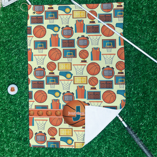 Basketball Waffle Weave Golf Towel - In Context