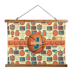 Basketball Wall Hanging Tapestry - Wide (Personalized)