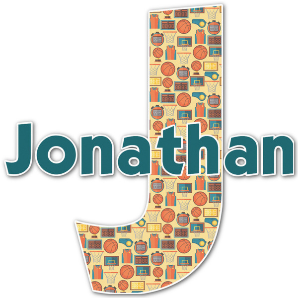 Custom Basketball Name & Initial Decal - Custom Sized (Personalized)