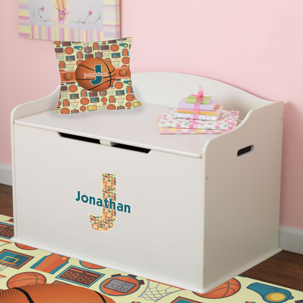 Basketball Wall Name & Initial Small on Toy Chest