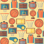 Basketball Wallpaper & Surface Covering (Water Activated 24"x 24" Sample)