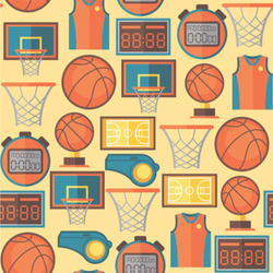 Basketball Wallpaper & Surface Covering (Water Activated 24"x 24" Sample)