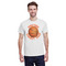 Basketball White Crew T-Shirt on Model - Front