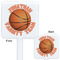 Basketball White Plastic Stir Stick - Double Sided - Approval