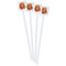 Basketball White Plastic Stir Stick - Double Sided - Square - Front