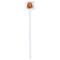 Basketball White Plastic Stir Stick - Double Sided - Square - Single Stick