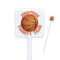 Basketball White Plastic Stir Stick - Square - Closeup