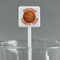 Basketball White Plastic Stir Stick - Square - Main