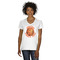 Basketball White V-Neck T-Shirt on Model - Front