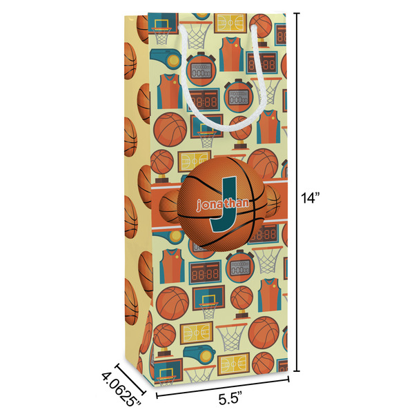 Basketball Wine Gift Bag - Dimensions