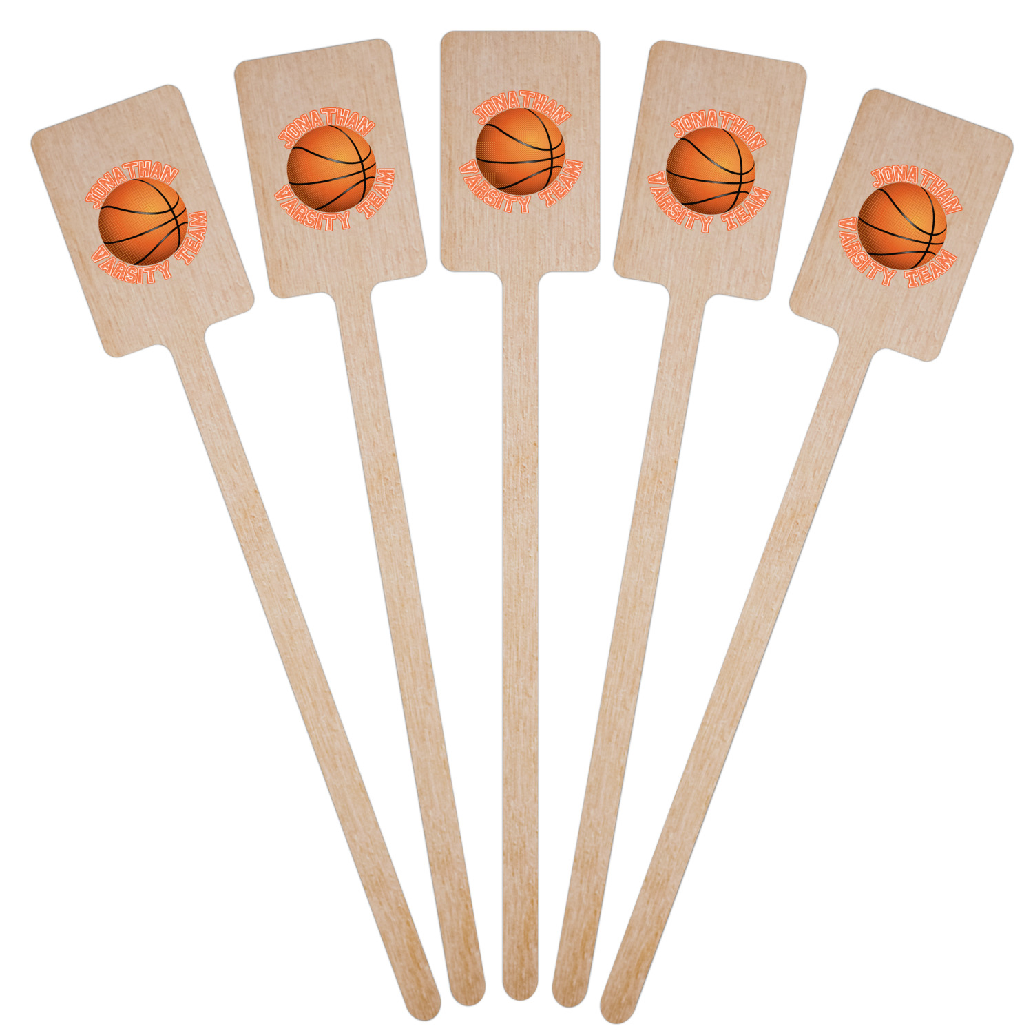 Custom Basketball Rectangle Wooden Stir Sticks (Personalized)