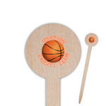 Basketball 6" Round Wooden Food Picks - Single Sided (Personalized)