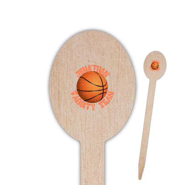 Custom Basketball Oval Wooden Food Picks (Personalized)