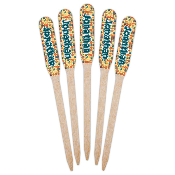 Basketball Wooden Food Pick - Paddle - Fan View