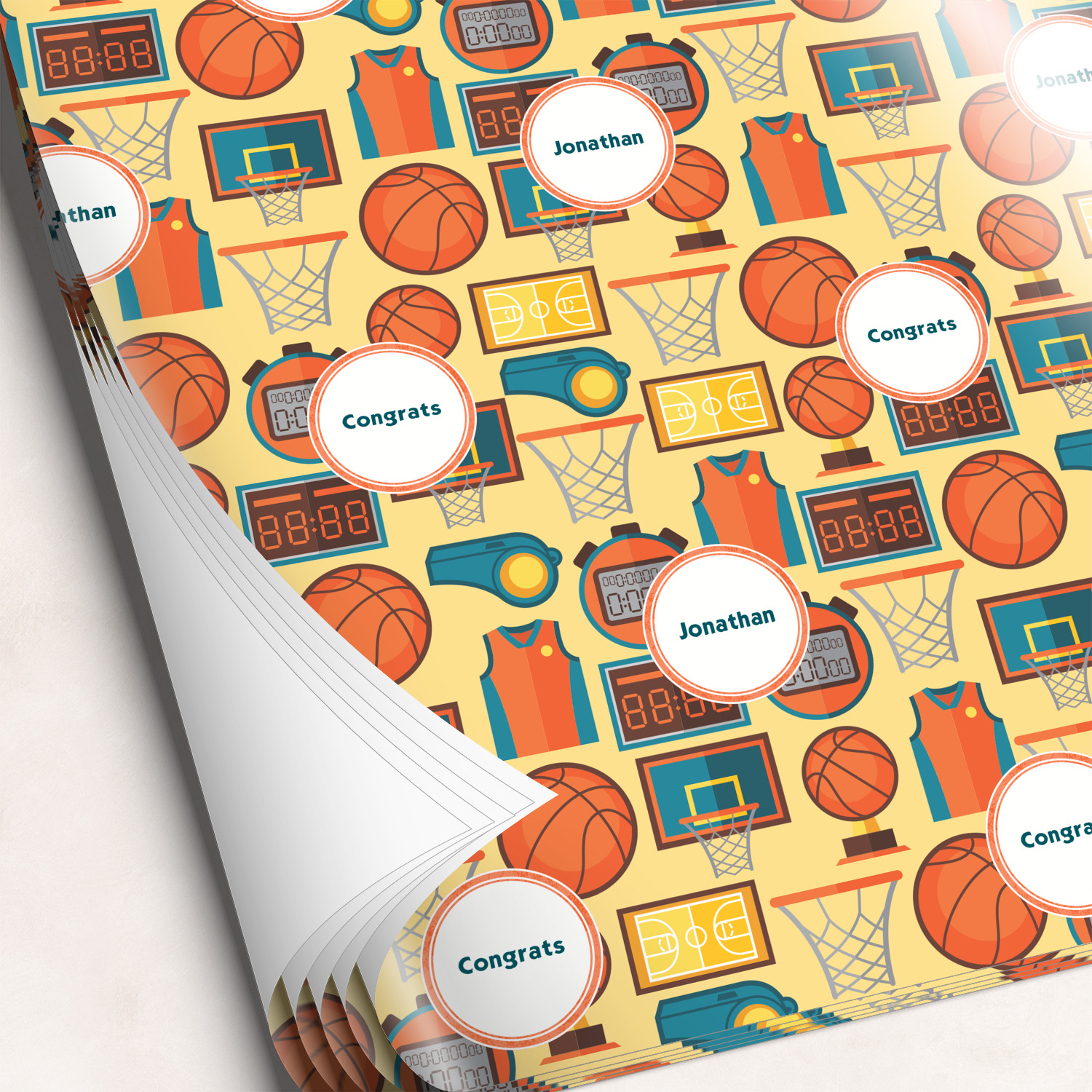 Basketball Wrapping Paper (Personalized) YouCustomizeIt