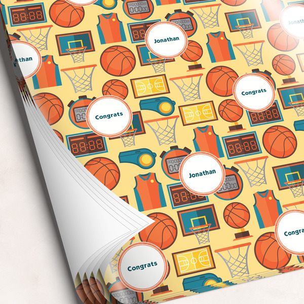 Custom Basketball Wrapping Paper Sheets (Personalized)