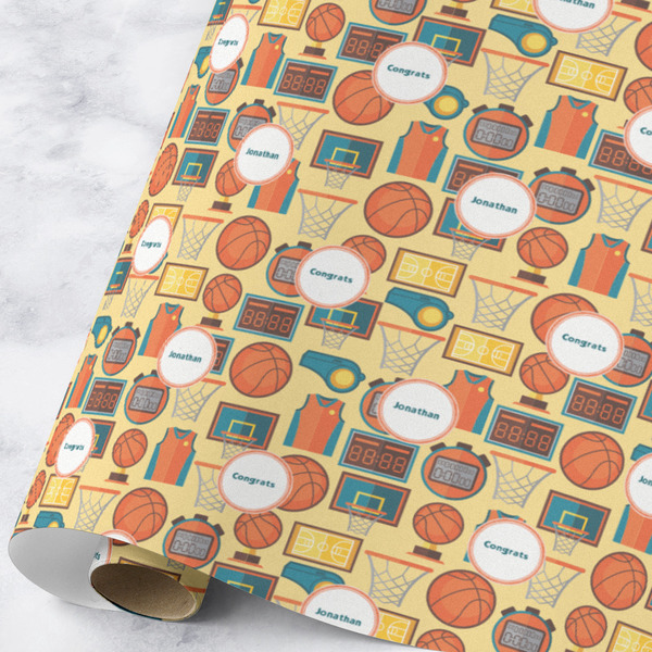 Custom Basketball Wrapping Paper Roll - Large - Matte (Personalized)