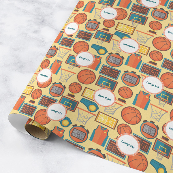 Custom Basketball Wrapping Paper Roll - Medium - Matte (Personalized)