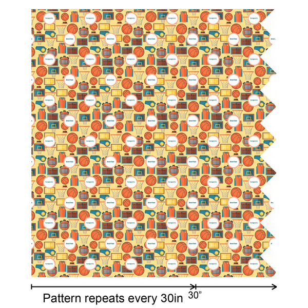 Basketball Wrapping Paper Roll - Matte - Partial Roll