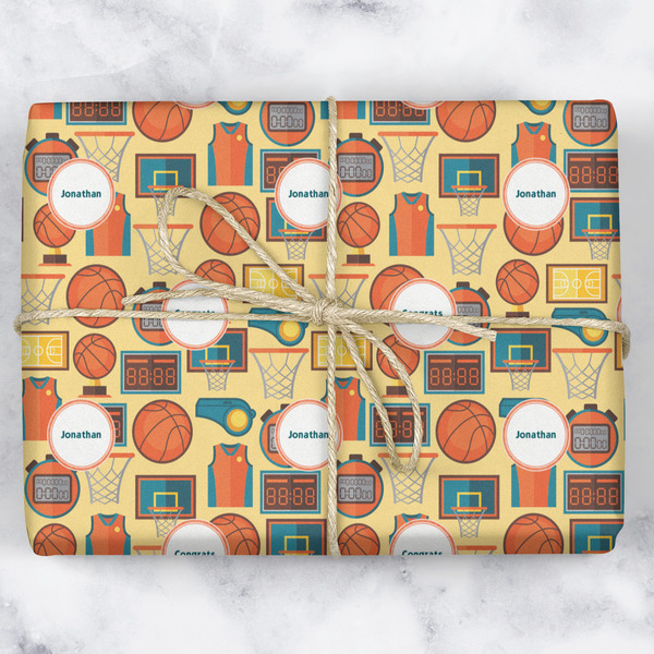 Basketball Wrapping Paper Roll - Matte - Wrapped Box