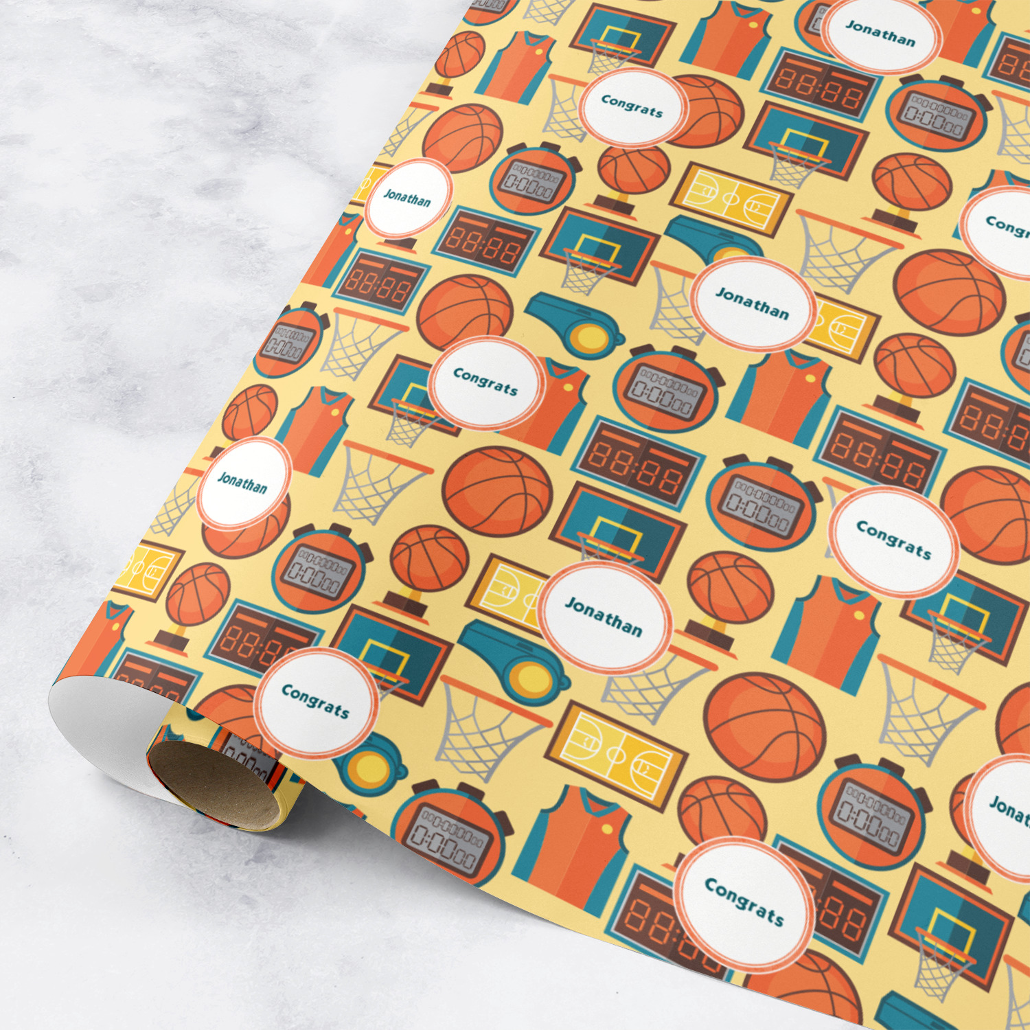 Custom Basketball Wrapping Paper Roll Small (Personalized