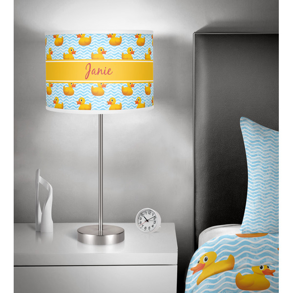 Rubber Duckie 13 inch drum lamp shade - in room