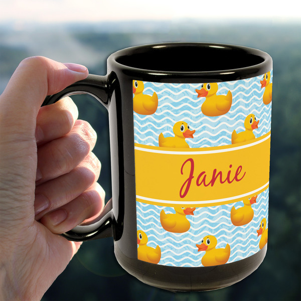 Rubber Duckie 15oz. Black Mug - LIFESTYLE