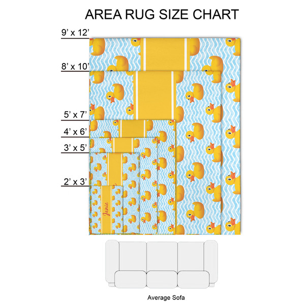 Rubber Duckie 2'x3' Indoor Area Rugs - Size Chart