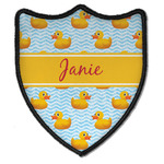 Rubber Duckie Iron On Shield Patch B w/ Name or Text