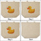 Rubber Duckie 3 Reusable Cotton Grocery Bags - Front & Back View