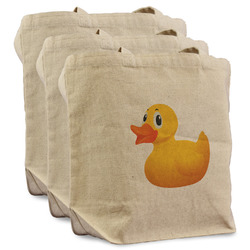 Rubber Duckie Reusable Cotton Grocery Bags - Set of 3