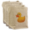 Rubber Duckie 3 Reusable Cotton Grocery Bags - Front View