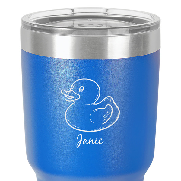 Rubber Duckie 30 oz Stainless Steel Ringneck Tumbler - Blue - Close Up