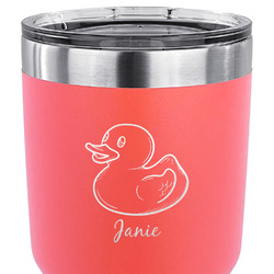 Rubber Duckie 30 oz Stainless Steel Tumbler - Coral - Double Sided (Personalized)