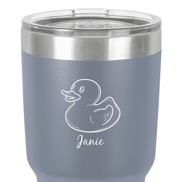 Rubber Duckie 30 oz Stainless Steel Ringneck Tumbler - Grey - Close Up
