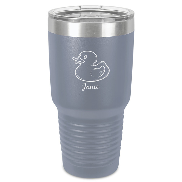 Custom Rubber Duckie 30 oz Stainless Steel Tumbler - Grey - Single-Sided (Personalized)