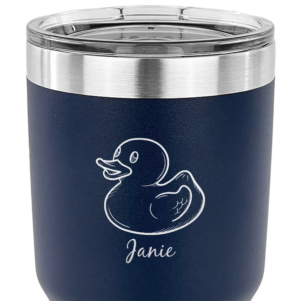 Rubber Duckie 30 oz Stainless Steel Ringneck Tumbler - Navy - CLOSE UP