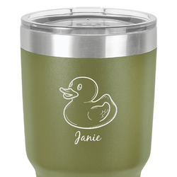 Rubber Duckie 30 oz Stainless Steel Tumbler - Olive - Double-Sided (Personalized)