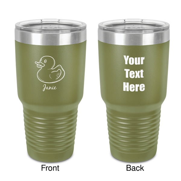 Custom Rubber Duckie 30 oz Stainless Steel Tumbler - Olive - Double-Sided (Personalized)