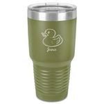 Rubber Duckie 30 oz Stainless Steel Tumbler - Olive - Single-Sided (Personalized)
