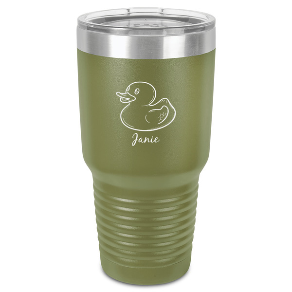 Rubber Duckie 30 oz Stainless Steel Ringneck Tumbler - Olive - Front