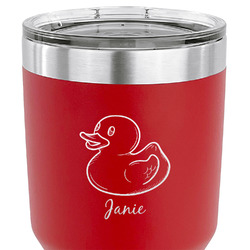 Rubber Duckie 30 oz Stainless Steel Tumbler - Red - Single Sided (Personalized)