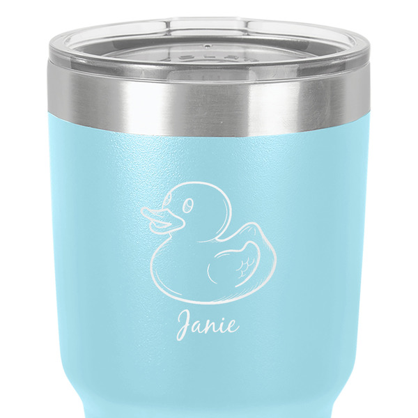 Rubber Duckie 30 oz Stainless Steel Ringneck Tumbler - Teal - Close Up
